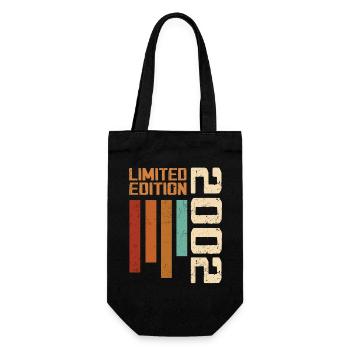 Jahrgang 2002 Geburtstagsgeschenk 2002 Retro 2002 - Geschenkbeutel für Flaschen - Schwarz - Vorne