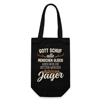 Jagd Jäger Jagen Lustig - Geschenkbeutel für Flaschen - Schwarz - Vorne