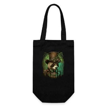 Steampunk Panda Bear - Gift Bag for Bottles - black - Front
