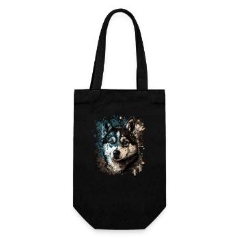 Chien husky - Sac à bouteille - noir - Devant