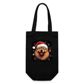 Chow Chow santa - Geschenkbeutel für Flaschen - Schwarz - Vorne