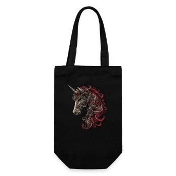 Einhorn Fantasy - Geschenkbeutel für Flaschen - Schwarz - Vorne