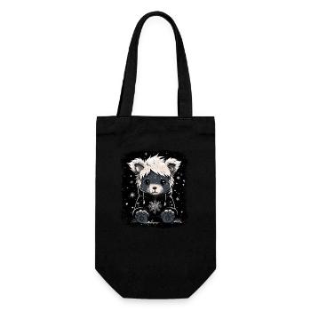 Cute Emo Teddy Bear - Gift Bag for Bottles - black - Front