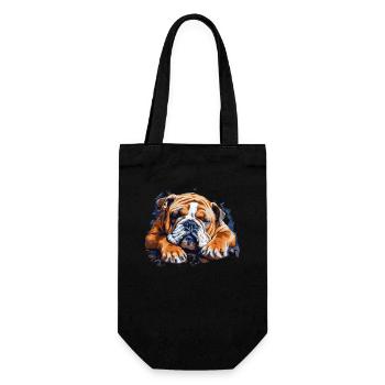 English bulldog is tired - Gift Bag for Bottles - black - Front