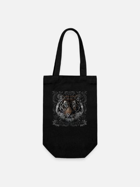 Tiger - Geschenkbeutel für Flaschen - Schwarz