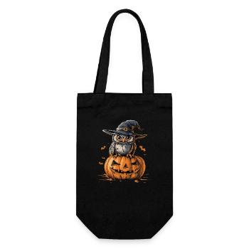 Lustige Halloween Eule - Geschenkbeutel für Flaschen - Schwarz - Vorne