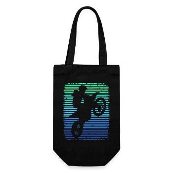 Dirt Bike Motocross Retro Enduro Supermoto - Geschenkbeutel für Flaschen - Schwarz - Vorne