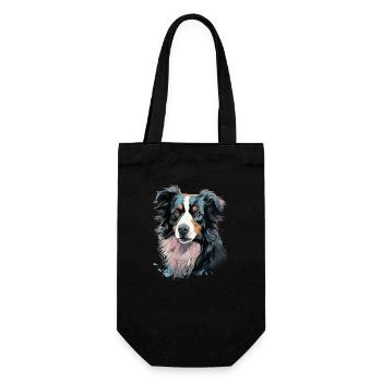 Border Collie Dog - Gift Bag for Bottles - black - Front