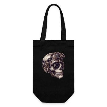 Dieselpunk Zombie Totenkopf - Geschenkbeutel für Flaschen - Schwarz - Vorne