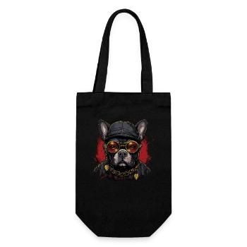 French Bulldog with Sunglasses - Gift Bag for Bottles - black - Front