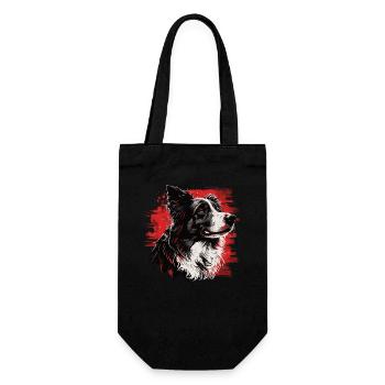 Border Collie Dog - Gift Bag for Bottles - black - Front