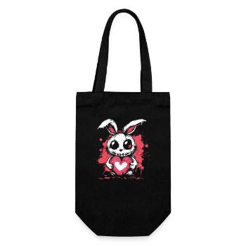 Mignon lapin effrayant - Sac à bouteille - noir - Devant