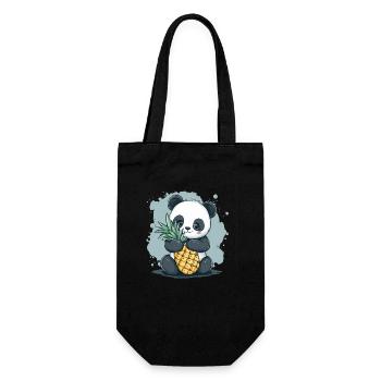 Panda et ananas - Sac à bouteille - noir - Devant