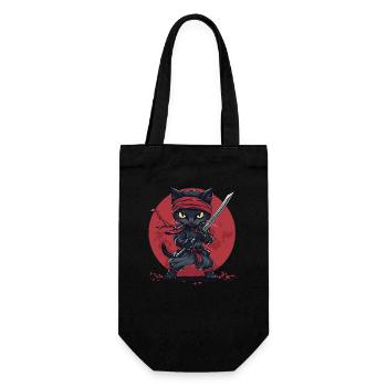 Ninja Cat - Gift Bag for Bottles - black - Front