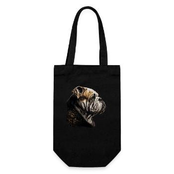 English Bulldog Art - Gift Bag for Bottles - black - Front