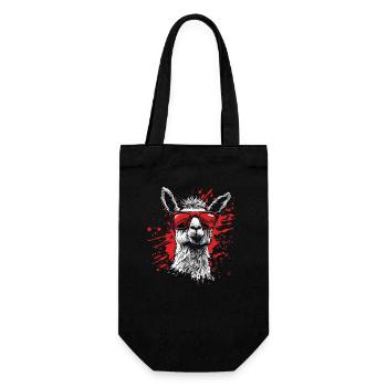 Funny Llama Alpaca - Gift Bag for Bottles - black - Front