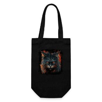 Cat is in a bad mood - Gift Bag for Bottles - black - Front