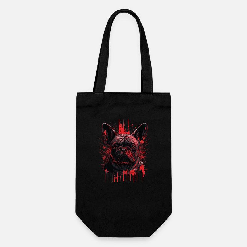 French Bulldog - Gift Bag for Bottles - black