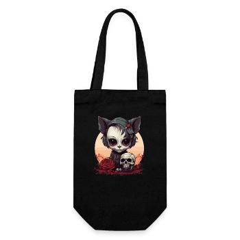 Cute Emo Gothic Kitten - Gift Bag for Bottles - black - Front