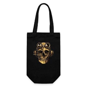 Steampunk Zombie Skull - Gift Bag for Bottles - black - Front