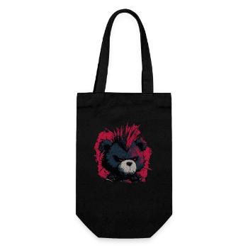 Cute Punk Teddy Bear - Gift Bag for Bottles - black - Front