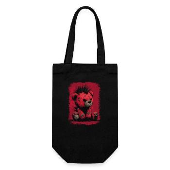 Cute Punk Teddy Bear - Gift Bag for Bottles - black - Front
