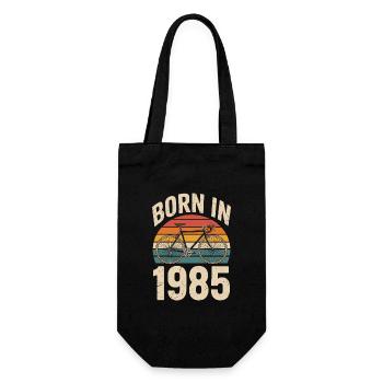 Vintage-Fahrrad Jahrgang 1985 Design - Geschenkbeutel für Flaschen - Schwarz - Vorne