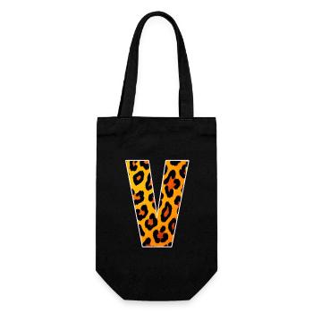 Leopard V Ornament Orange - Geschenkbeutel für Flaschen - Schwarz - Vorne