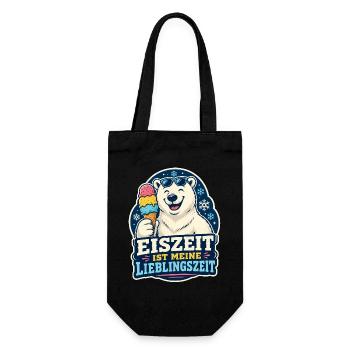 Eiszeit ist meine Lieblingszeit - Geschenkbeutel für Flaschen - Schwarz - Vorne