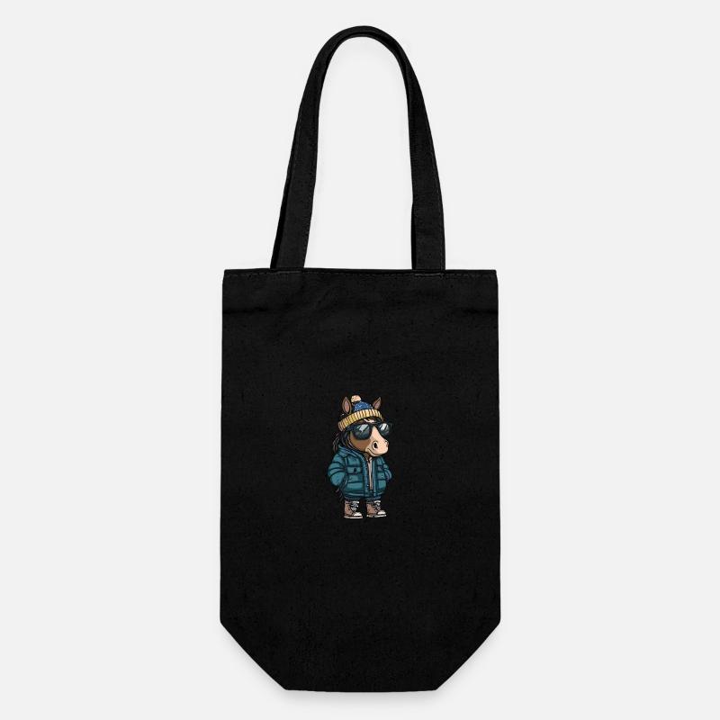 Cheval Hiver - Sac à bouteille - noir