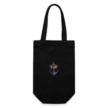 Anchor Symbol Heart - Gift Bag for Bottles - black - Front