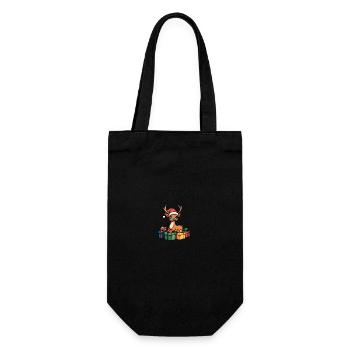 Cerf Noël Cadeaux de bande dessinée - Sac à bouteille - noir - Devant