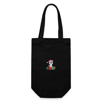 Husky Dog Cadeaux de bande dessinée de Noël - Sac à bouteille - noir - Devant