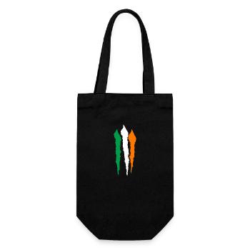 Irland Flagge Vintage Irische Fahne Dublin - Geschenkbeutel für Flaschen - Schwarz - Vorne