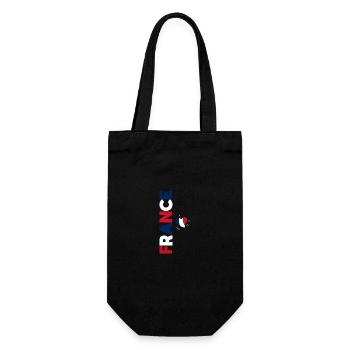 FRANKREICH Flagge und Emblem von Frankreich. Ertragen - Geschenkbeutel für Flaschen - Schwarz - Vorne