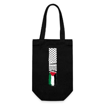 Palestinian scarf - Gift Bag for Bottles - black - Front