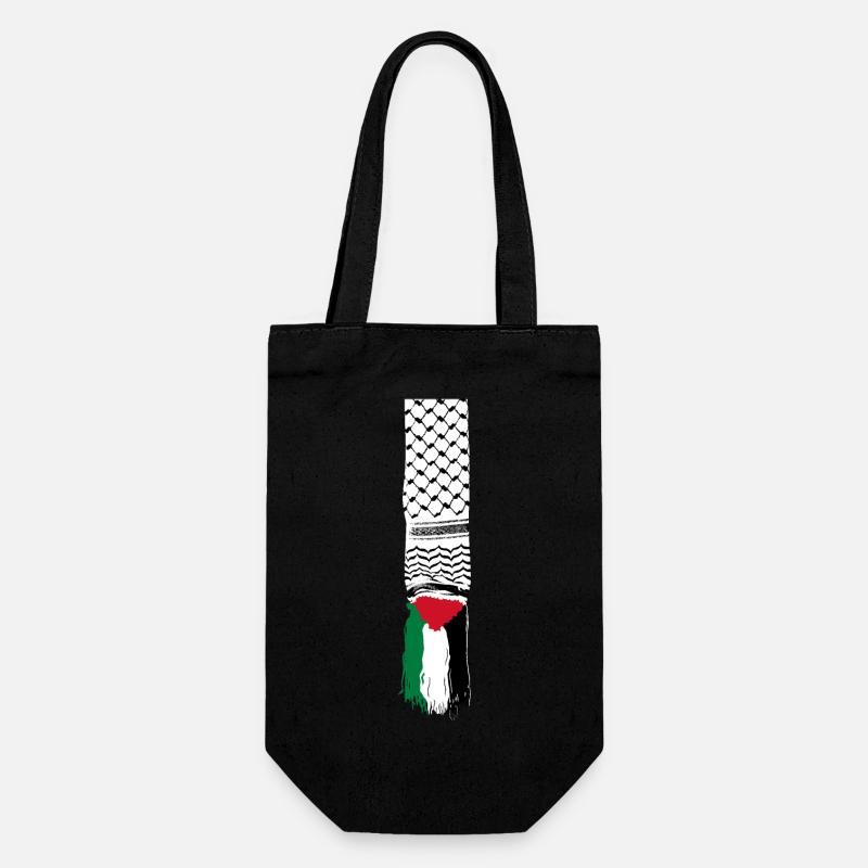 Palestinian scarf - Gift Bag for Bottles - black
