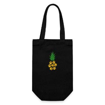 Ananas Pfote - Geschenkbeutel für Flaschen - Schwarz - Vorne