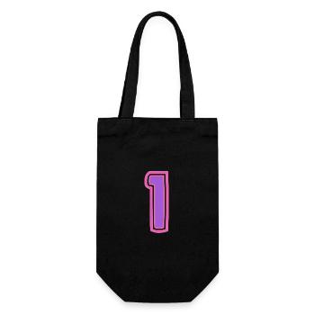 1. 1 AN. 1er ANNIVERSAIRE. ANNIVERSAIRE 1 AN - Sac à bouteille - noir - Devant