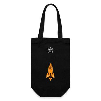 Bitcoin Rocket - Gift Bag for Bottles - black - Front