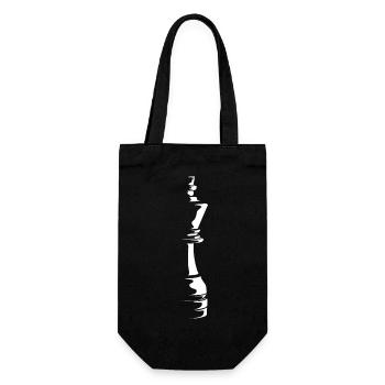 schach chess king symbol shadow König Verein - Geschenkbeutel für Flaschen - Schwarz - Vorne