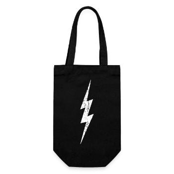 Lightning - Lightning Bolt - distressed - Gift Bag for Bottles - black - Front