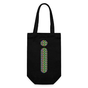 Colorful Heart i Design – Unique & Stylish! - Gift Bag for Bottles - black - Front