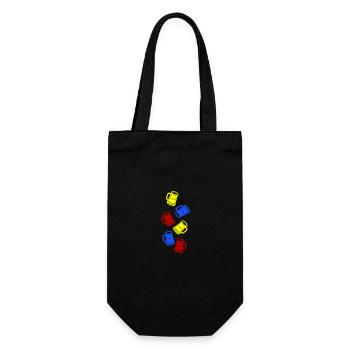 Bierkrug Bier Bunt Symbol Prost - Geschenkbeutel für Flaschen - Schwarz - Vorne
