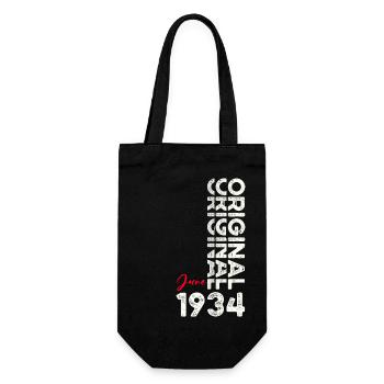 Original Juni 1934 Jahrgang 1934 Geburtstag 1934 - Geschenkbeutel für Flaschen - Schwarz - Vorne