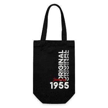 70th Birthday Legendary since January Born in 1955 - Gift Bag for Bottles - black - Front