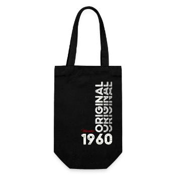 65th Birthday Gift Husband Original February 1960 - Gift Bag for Bottles - black - Front