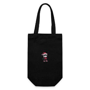 Katze Weihnachten Cool X-Mas - Geschenkbeutel für Flaschen - Schwarz - Vorne