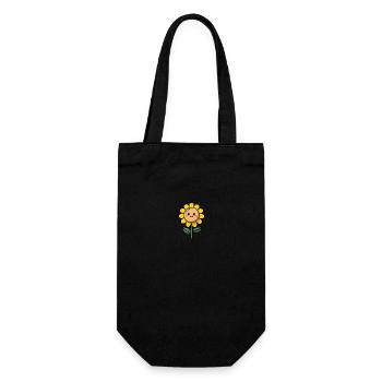 Soft comic book style sunflower flowers - Gift Bag for Bottles - black - Front