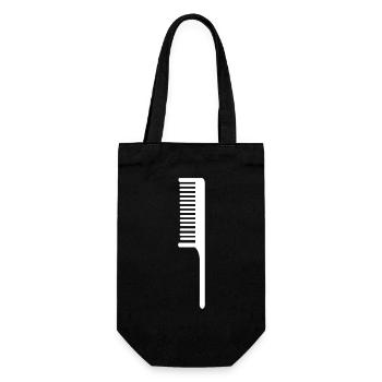 Friseur Kamm Frisöse Schere Scheren Haare Frisör - Geschenkbeutel für Flaschen - Schwarz - Vorne